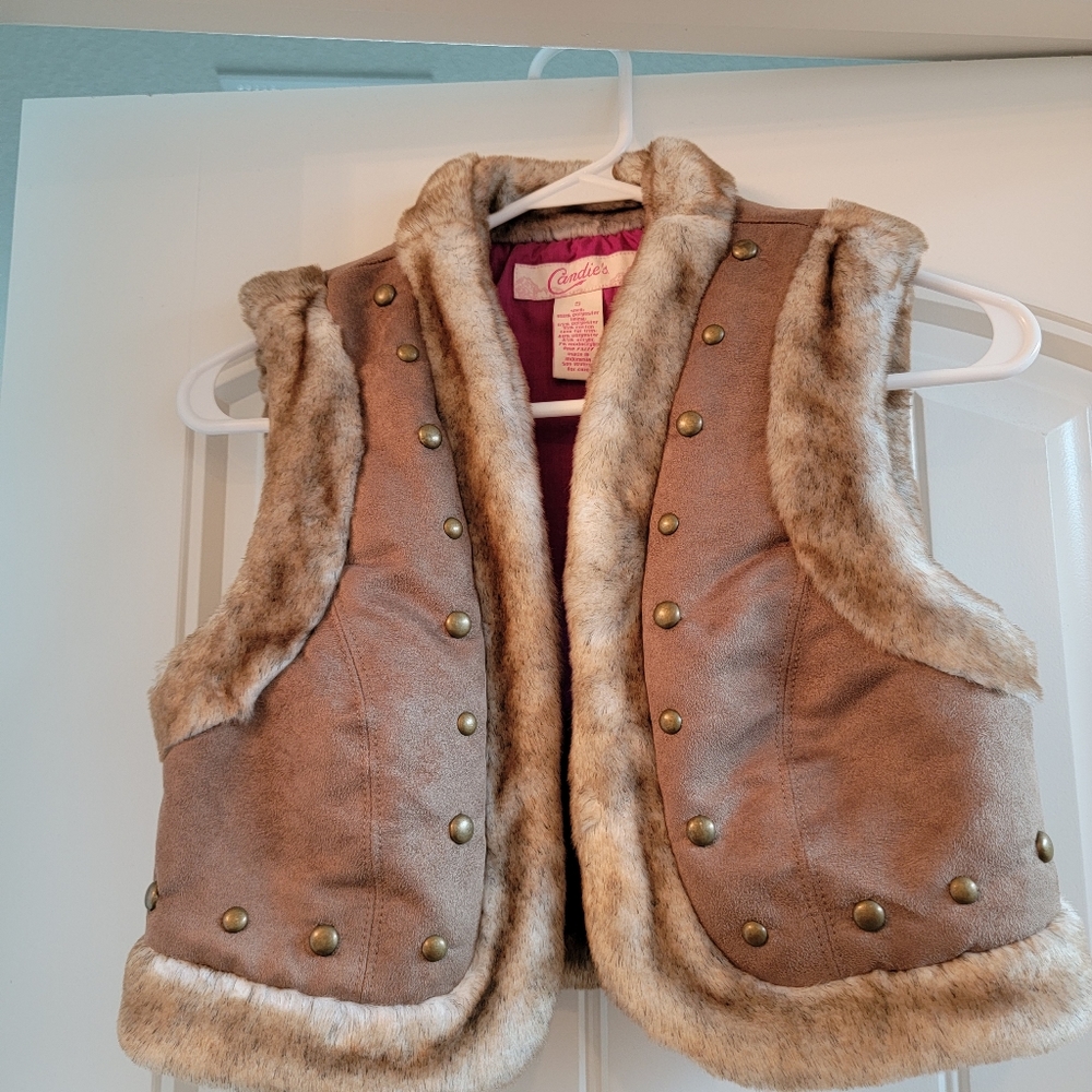 Faux suade vest